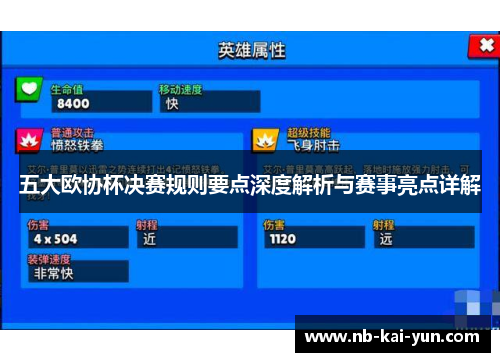 五大欧协杯决赛规则要点深度解析与赛事亮点详解